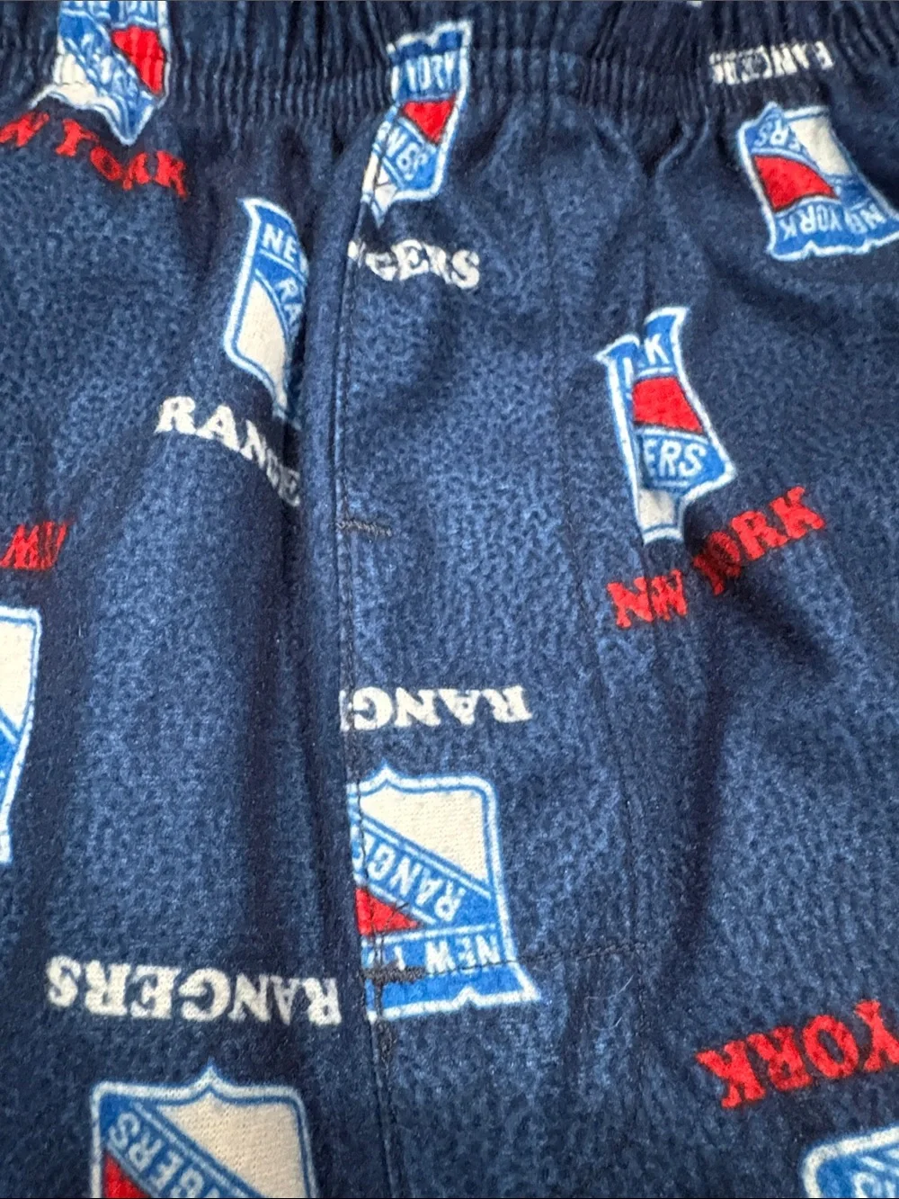 NHL New York Rangers Navy Blue Logo Pajama Bottoms